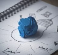 Pen idea bulb paper