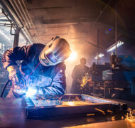 Welding blue collar work